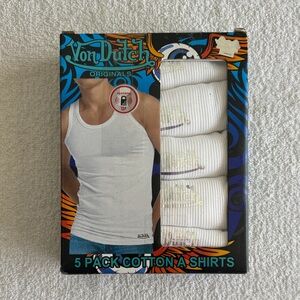 Von Dutch Men's Originals White A Shirts 5 Pack